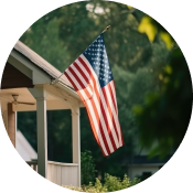 Flag on House - Decorative